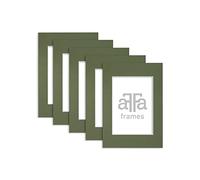 aFFa frames Passe Partout | Tapis D'image Minimaliste Pour Exposer Vos Photos, Posters, Diplômes | Carton, Vert, 18x24 cm | Ensemble de 5