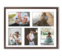aFFa frames Tisar 40x50 cm Cadre photo en bois avec verre synthétique incassable multi-vues Cadre Multi Photo avec Passe-Partout 5 ouvertures pour 2 images 15x21 cm et 3 images 13x18 Bronzé (22)