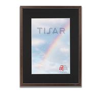 aFFa frames Tisar Cadre photo en bois avec passe-partout 15x21 cm Noir, léger, rectangulaire, avec façade en verre acrylique, panneau arrière en HDF Marron (22) 21x29,7 cm