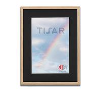 aFFa frames Tisar Cadre photo en bois avec passe-partout 21x29,7 cm Noir, clair, rectangulaire, avec façade en verre acrylique, panneau arrière en HDF Chêne (05) 29,7x42 cm