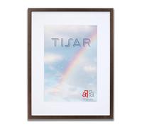 aFFa frames Tisar Cadre photo en bois avec passe-partout 40x60 cm Blanc, léger, rectangulaire, avec façade en verre acrylique, panneau arrière en HDF Marron (22) 50x70 cm