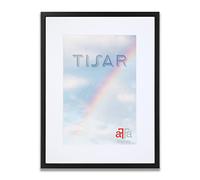 aFFa frames Tisar Cadre photo en bois avec passe-partout 42x59,4 cm Blanc, clair, rectangulaire, avec façade en verre acrylique, panneau arrière en HDF Noir (88) 50x70 cm