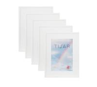 aFFa frames, Tisar, Lot de 5 Cadre photo en bois, Light, Rectangle, Avec façade en verre acrylique, Blanc, A3, 29,7x42 cm