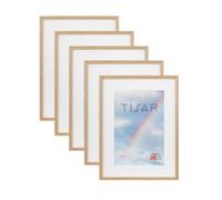aFFa frames, Tisar, Lot de 5 Cadre photo en bois, Light, Rectangle, avec façade en verre acrylique, Chêne, A3, 29,7x42 cm