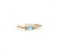 Affaire de mariage pour femmes, anneaux de promesse/forme de marquise aigue-marine jaune délicate pour les bijoux de proposition