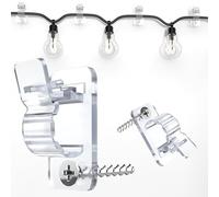 AFFAVON Lot de 60Clair crochets à vis pour corde extérieure : supports de câble résistants aux intempéries et pinces pour suspendre des lumières magiques,festivals, terrasses, clôtures