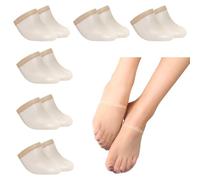 AffeGifts Chaussettes Invisibles Femme, 6 Paires de Demi-Chaussettes Doublées Sans Bout Ouvert Antidérapantes Couvre-Orteils Cachés Talons Hauts, Chaussures Bateau, Baskets, Chaussures Lefo