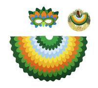 AffeGifts Costume de perroquet pour enfant, ailes d'oiseau colorées pour enfants, cape avec masque de perroquet, pour 3 à 8 ans, cosplay, fête, Halloween Party (Vert)
