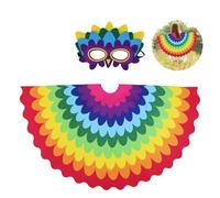 AffeGifts Déguisement Perroquet Pour Enfant, Ailes Colorées D'oiseaux pour les Perroquet Ailes pour les Enfants 3-8 ans avec Masque pour les Enfants Dress Up Cosplay Party (Coloré)