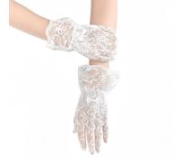 AffeGifts Gants de Communion Pour Filles, Mariage Gants Princesse Costume de Filet de Poisson Gants Blancs de Dentelle pour le Costume de la Fête du Thé Sainte Communion pour 4-12 Ans