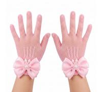 AffeGifts Gants Princesse, Gants de Fille de Fleur de Mariage Costume de Filet de Poisson Gant Purs Pour la Fête du thé Sainte Communion Pour 4-12 ans