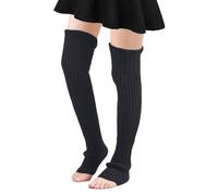 AffeGifts Jambiere Femme Hiver, 70cm Guêtres Femme Long Leg Warmers Legging Chaud Jambières Tricotées Guetre Femme Longue Jambiere Filles (Noir)