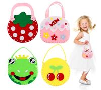 AffeGifts Kit Couture Enfant, Pack de 4 Sacs à Main Patron Couture Enfant Kit de Couture en Feutre Diy Education Kit de Couture pour Enfant Premier Kit de Couture Enfant Cadeaux pour Les Filles
