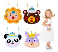 AffeGifts Kit Couture Enfant, Pack de 4 Sacs à Main Patron Couture Enfant Kit de Couture en Feutre Diy Education Kit de Couture pour Enfant Premier Kit de Couture Enfant Cadeaux pour Les Filles