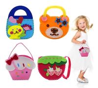 AffeGifts Kit Couture Enfant, Pack de 4 Sacs à Main Patron Couture Enfant Kit de Couture en Feutre Diy Education Kit de Couture pour Enfant Premier Kit de Couture Enfant Cadeaux pour Les Filles