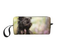 Affenpinscher Lawn Chiens Noirs Monkey Terrier, Trousse de Maquillage Trousse à cosmétiques Trousse de Toilette de Voyage Portable Pochette de Maquillage