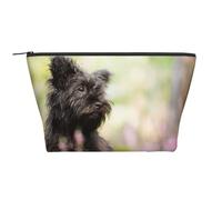 Affenpinscher Lawn Chiens Noirs Monkey Terrier, Trousse de Toilette Trousse de Maquillage Sac à cosmétiques Trousse de Toilette de Voyage Portable