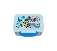 Affenzahn Boîte à déjeuner en acier inoxydable avec compartiment de séparation, passe au lave-vaisselle, motif coloré Incroyable monde sous-marin, bleu