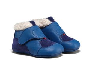 Affenzahn - Kid's Krabbelschuh Leder Growy - Chaussures minimalistes - EU 22/23 - elephant / blue