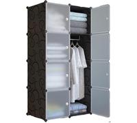 AFFI-Armoire Penderie avec étagères de rangement Armoire de Chambre,5 CUBES 75X47X147CM-EN Plastique