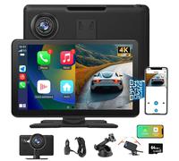 Affichage CarPlay portable, sans fil Android Auto avec caméra de recul HD, 9 pouces écran IPS, Bluetooth mains libres, navigation GPS, FM