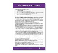 Affichage de la règlementation en salon de coiffure - Plastifié deux faces - Kit de fixation inclus (pastilles adhésives) - Fabriqué en France