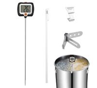 Affichage de la température de cuisson - Sonde numérique, écran rotatif | Compteur de cuisine en acier inoxydable résistant au four, précis pour grillades en plein air, bouillons de sucre, rôtis