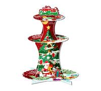 Affichage des Desserts de Vacances à Plusieurs Niveaux, Cupcake et Stand à gâteau à 3 Niveaux avec Une Solide Construction, Un Rack d'assemblage Simple pour Les fêtes saisonnières, Les rassemblements