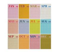 Affichage du calendrier de classe pour les enseignants et les, C | Mise en page sur 12 mois, grandes zones d ' écriture quotidiennes, feuilles de papier de couleur douce