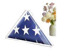Affichage Du Drapeau En Triangle Acrylique - Porte-drapeau Commémoratif Clair Pour Anciens Combattants, Retraités, Citoyens Patriotiques | Boîte À Drapeau Plié Élégante Pour Hommage Militaire, Funérai