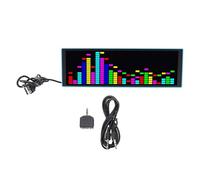 Affichage du musical LED, horloge électronique colorée, lumière de rythme contrôlée par la voix, lampe RGB 16x24, coque bleue 5V