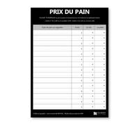 Affichage du prix du pain en boulangerie - Format A4 - Plastifié deux faces - Kit de fixation inclus (pastilles adhésives) - Fabriqué en France