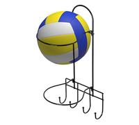 Affichage du support de basket, support mural du support de balle,Porte-ballon de basket-ball mural à rack à balle à 2 couches - Organisateur de l'équipement de sports en acier sans étagère de stockag