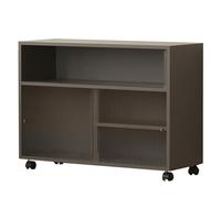 Affichage en acrylique, armoire d'affichage mobile, bibliothèque avec porte en verre, petite armoire à côté de la table, vitrines pour les modèles, stockage indépendant (couleur: gris, taille: