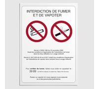 Affichage Interdiction de Fumer & Vapoter