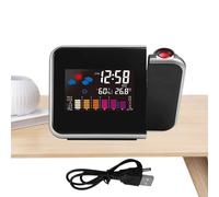 Affichage la Station météorologique LED Projecteur Alarm - Projecteur réveil - horloge projection plafond, réveil du projecteur | Horloge projecteur pour plafond chambre, sans fil compteur extérieur i