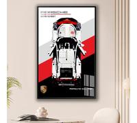 Affichage mural pour Lego Tech*NIC Porsche 911 RSR 42096 - Plaque murale décorative pour voitures miniatures Lego, 80 x 50 cm, cadre photo pour adultes, excellent cadeau pour les fans de Lego (E)