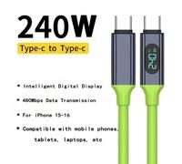 Affichage Numérique 240w Charge Super Rapide Données De Téléphone Portable Type C Câble Pour Iphone 15 16 Xiaomi Samsung Huawei Silicone Liquide Pd C-C 1,5m