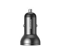 CARGADOR DE COCHE BASEUS CCBX-0G Con PANTALLA 2X USB 4 8A 24W (Gris)