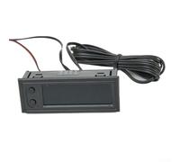 Affichage numérique de voiture 3 en 1 12 V avec thermomètre, voltmètre et horloge - Écran LED (rouge/vert/bleu), DC 5-27 V, plage de température de -35 à 120 °C, ouverture d'encastrement 19,5 × 56 mm
