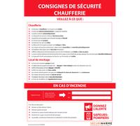 Affichage obligatoire - Consignes de sécurité chaufferie PVC 2 mm A4
