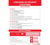 Affichage obligatoire - Consignes de sécurité chaufferie - PVC - A4