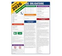 Affichage Obligatoire du Code du Travail - Panneau A4 Plastifié et Effaçable - Conforme Réglementation Française 2026 - Entreprises, Commerces, Bureaux