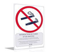 Affichage Obligatoire Entreprise 2026 : Autocollant Interdiction de Fumer et Vapoter conforme Code du Travail, Format A5, Signalisation Adhésive pour Bureaux et ERP.