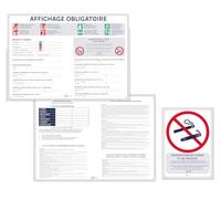 Affichage Obligatoire Entreprise 2026 -Pack Conformité Code du Travail (2 Affiches Modulaires A4+Sticker A5 Interdit de Fumer)-résistant à l'humidité, Effaçable, Adhésifs inclus - Fabriqué en France