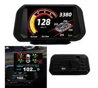 Affichage tête haute HUD de voiture alimenté par OBD avec moniteur LCD de pression des pneus, navigation GPS et plusieurs options d'alarme de pression anormale (OBD + TPMS)