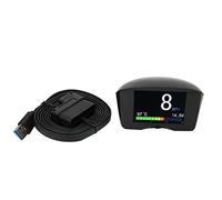 Affichage tête haute HUD de voiture OBD compteur numérique intelligent jauge de température de tension multifonction grand écran LCD pour une conduite sûre matériau ABS 95x90x75mm
