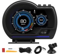 Affichage tête haute OBD2+GPS Smart Gauge Car HUD Tachymètre Turbo Vitesse pour poids lourds