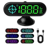 Affichage Tete Haute Voiture, Afficheur Tete Haute, Horloge Voiture Tableau de Bord, Compteur Moto GPS, Convient pour Tous Les Véhicules, Installation Plug and Play, Luminosité Automatique
