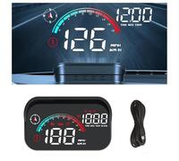 Affichage Tete Haute Voiture pour Audi A1 A3 A4 A5 A6 A7 A8 Etron GT, OBD2 + GPS Compteur De Vitesse Numerique Km/H Mph Alerte De Survitesse Température Et Tension,B